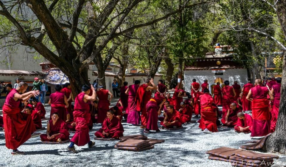 Monks debating at Sera Monastery